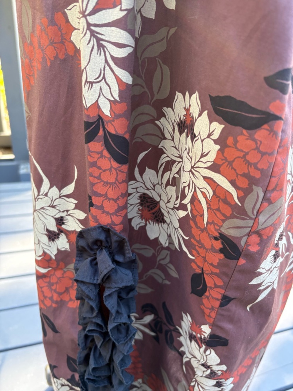 Vintage Karyl  Kaye Ruffle Floral 🌺Hawaiian 🌺 Muumuu Maxi Dress - Picture 8 of 9